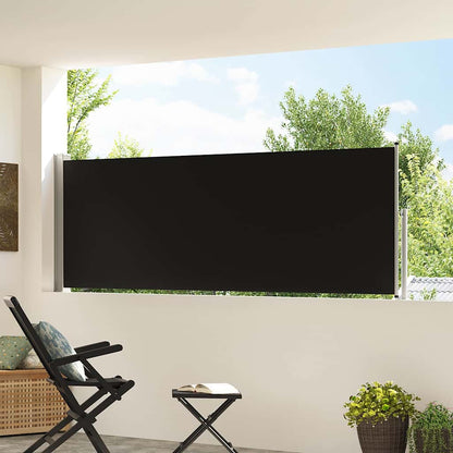 Patio Retractable Side Awning 100x314 cm Black