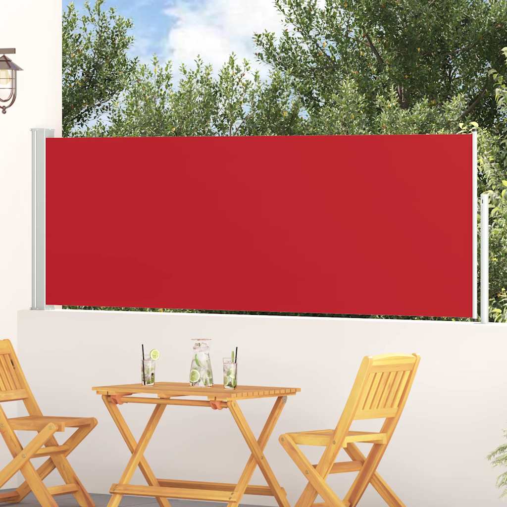 Patio Retractable Side Awning 100x300 cm Red