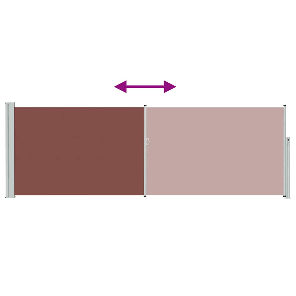 Patio Retractable Side Awning 100x314 cm Brown