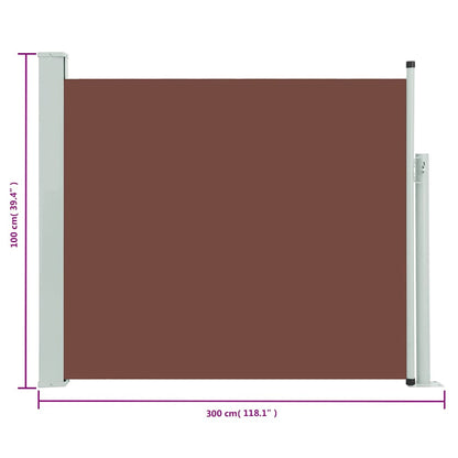 Patio Retractable Side Awning 100x300 cm Brown