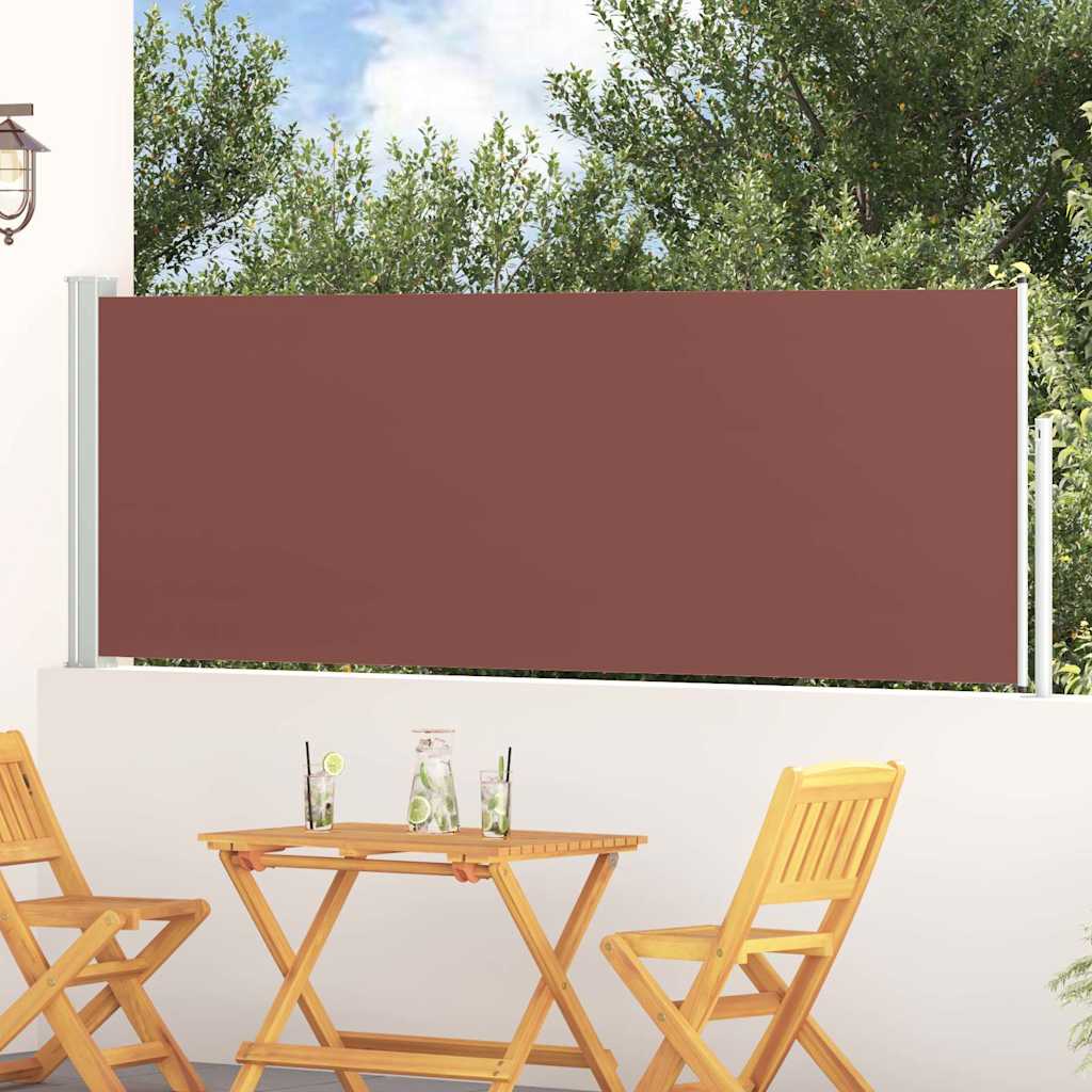 Patio Retractable Side Awning 100x314 cm Brown