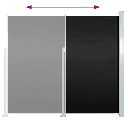 Patio Retractable Side Awning 100x500 cm Black