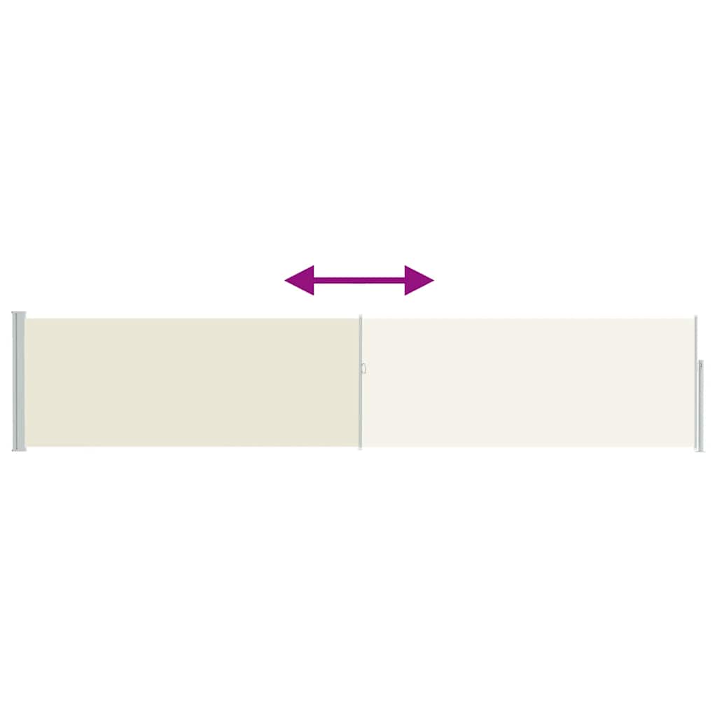 Patio Retractable Side Awning 100x500 cm Cream