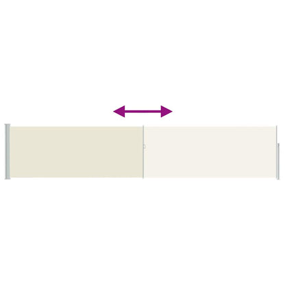 Patio Retractable Side Awning 100x500 cm Cream