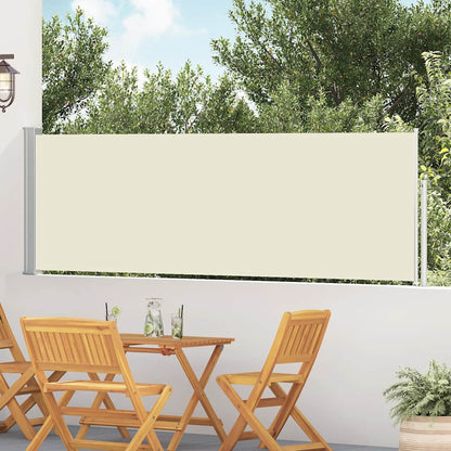Patio Retractable Side Awning 100x500 cm Cream