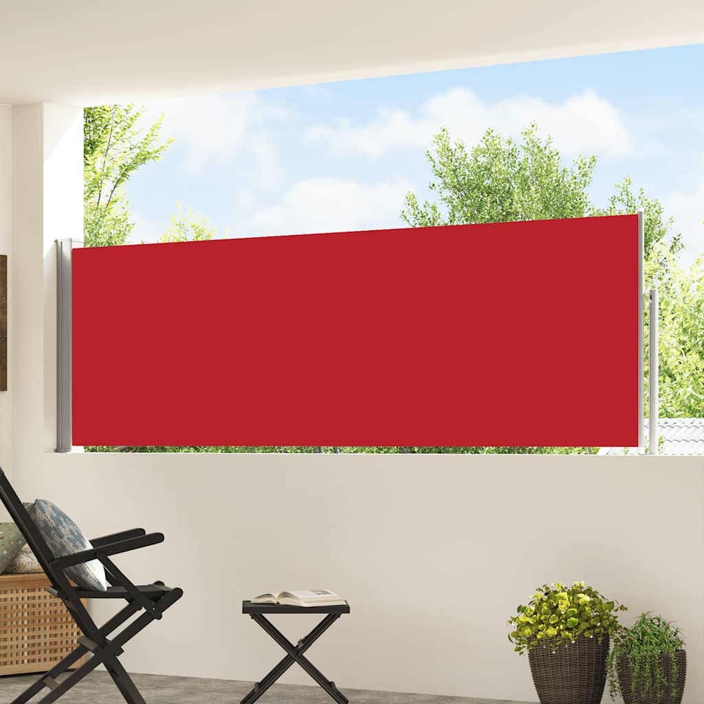 Patio Retractable Side Awning 100x500 cm Red