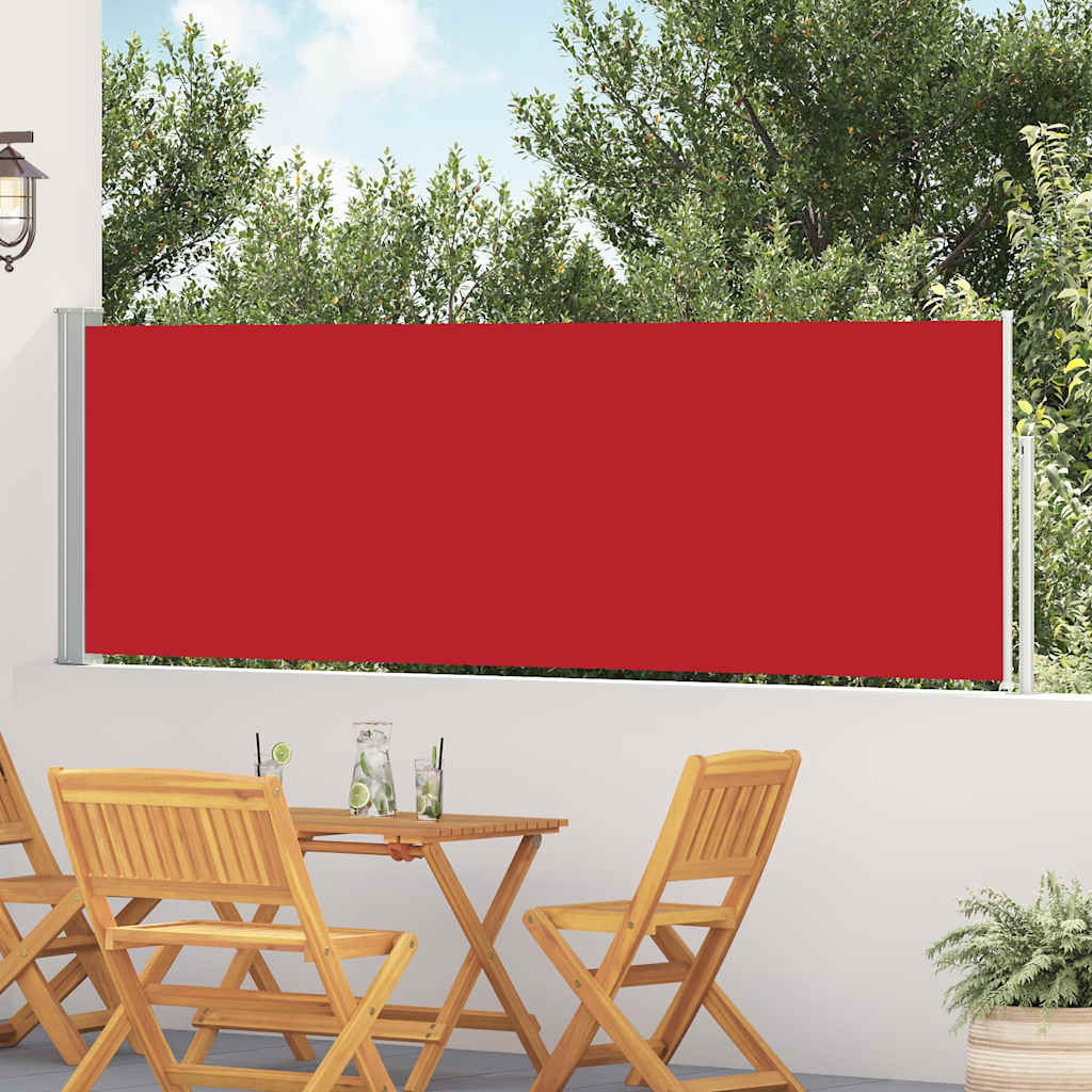 Patio Retractable Side Awning 100x500 cm Red