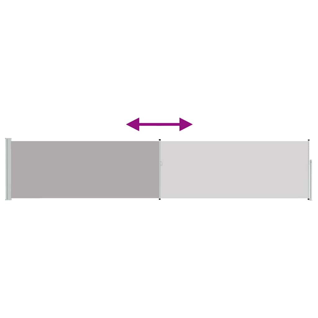 Patio Retractable Side Awning 100x514 cm Grey