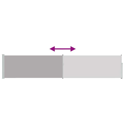 Patio Retractable Side Awning 100x514 cm Grey