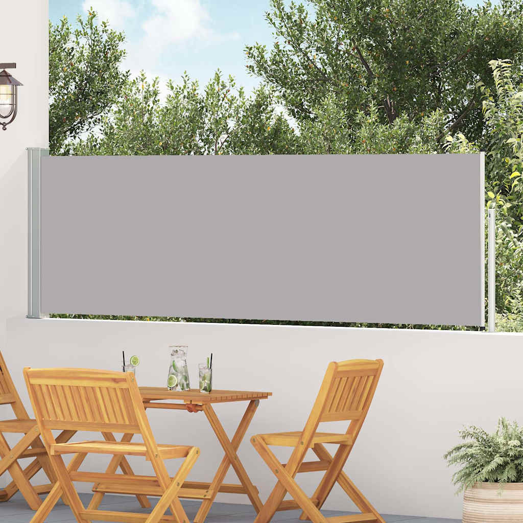 Patio Retractable Side Awning 100x514 cm Grey