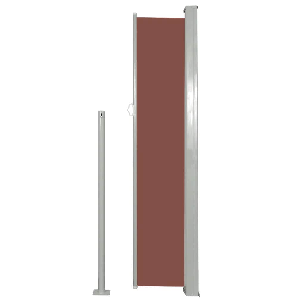 Patio Retractable Side Awning 100x500 cm Brown