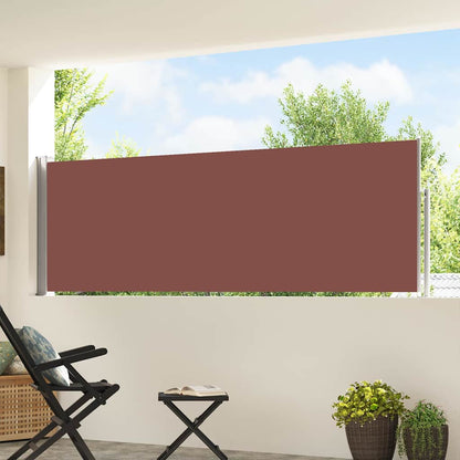 Side Awning | Brown fabric and grey steel