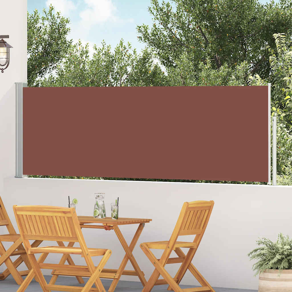 Side Awning | Brown fabric and grey steel
