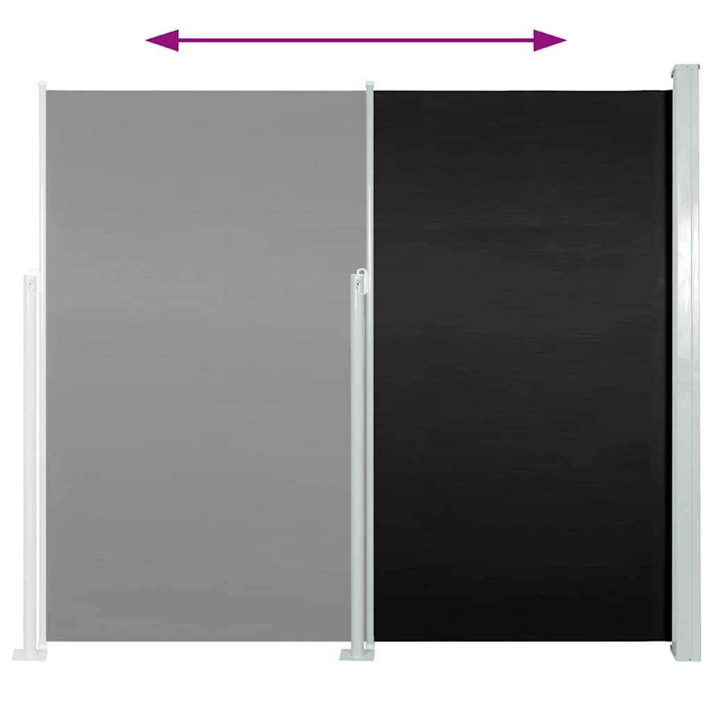 Patio Retractable Side Awning 120x500 cm Black