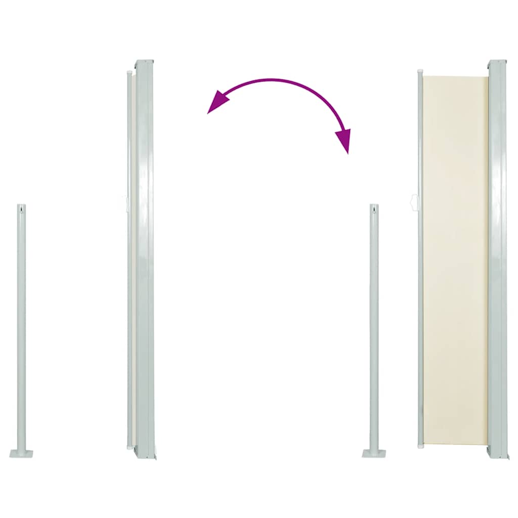 Patio Retractable Side Awning 120x500 cm Cream