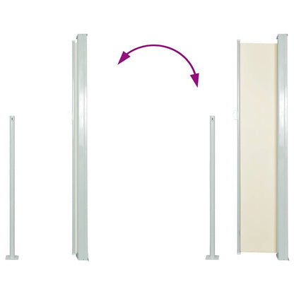 Patio Retractable Side Awning 120x500 cm Cream