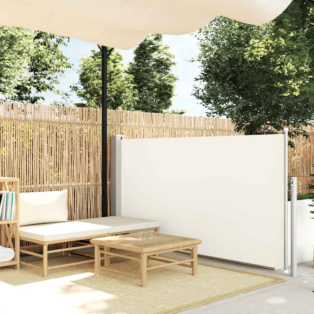 Patio Retractable Side Awning 120x500 cm Cream