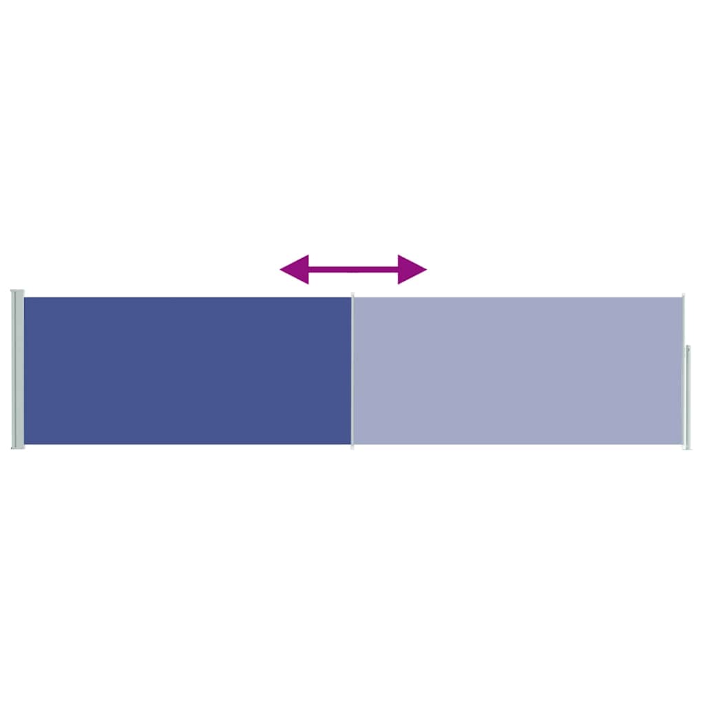 Side Awning | Blue fabric + grey steel cover