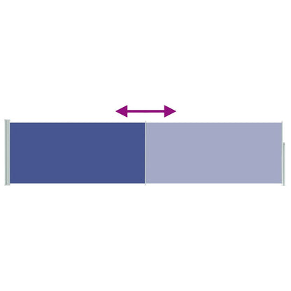Side Awning | Blue fabric + grey steel cover
