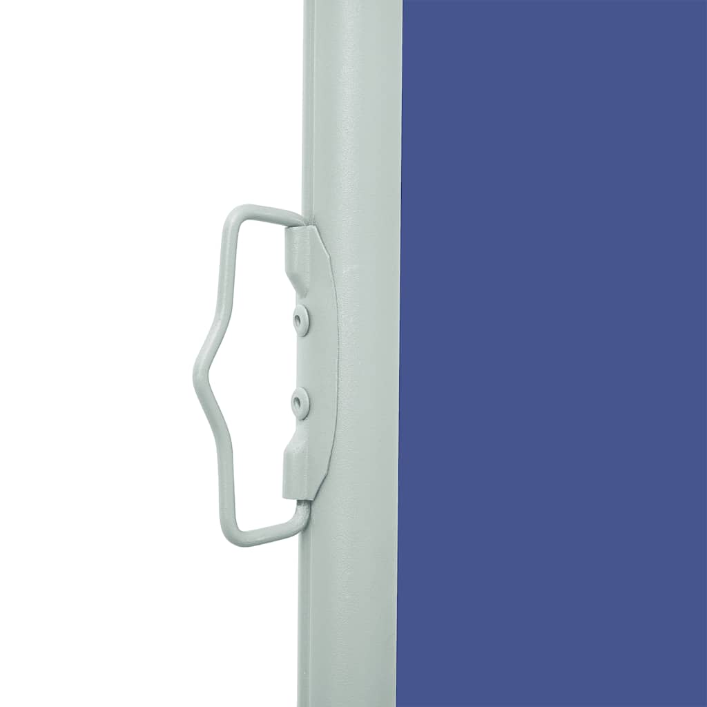 Side Awning | Blue fabric + grey steel cover