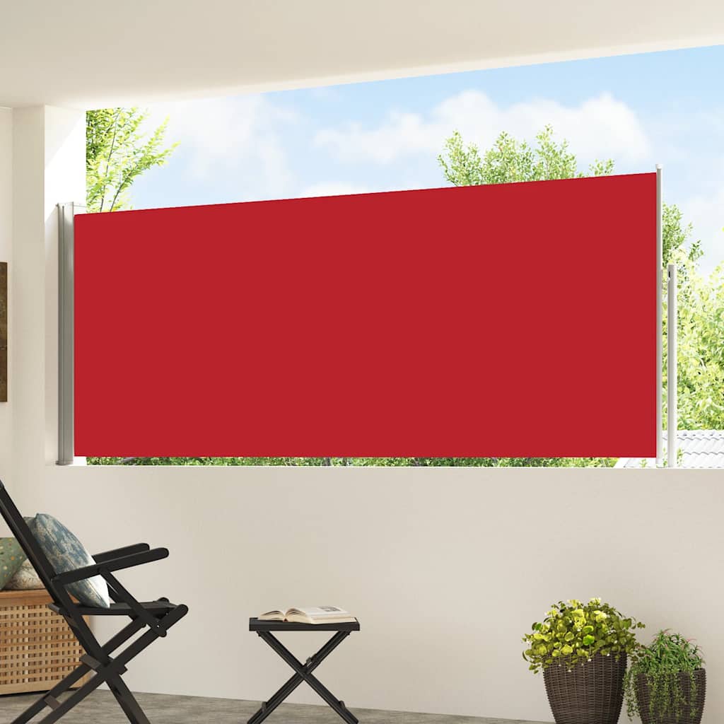 Side Awning | Red | Polyester with PU coating, powder-coated steel