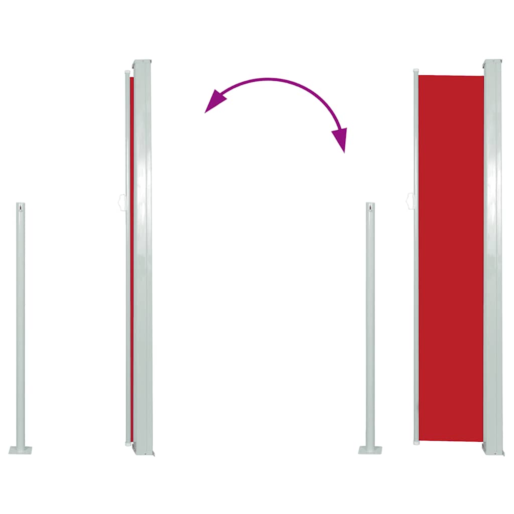 Patio Retractable Side Awning 120x500 cm Red