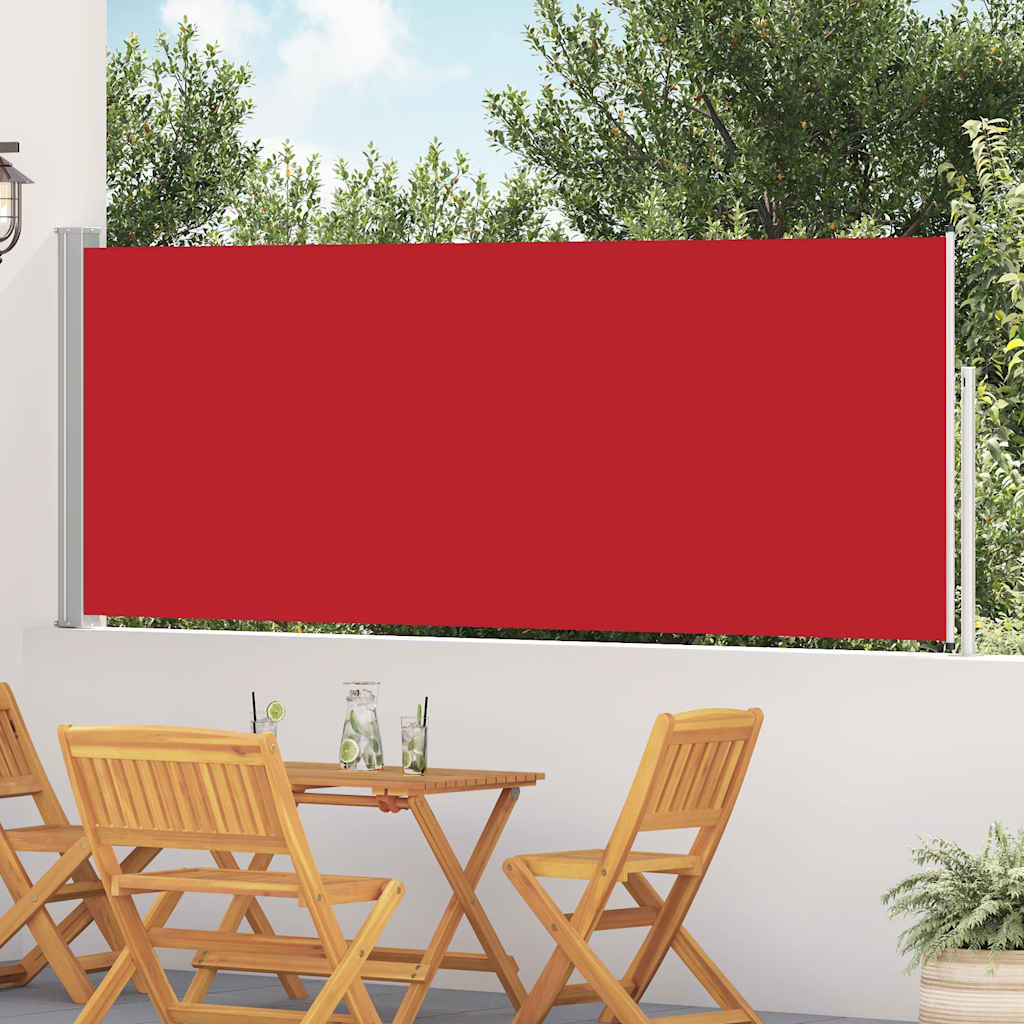 Side Awning | Red | Polyester with PU coating, powder-coated steel