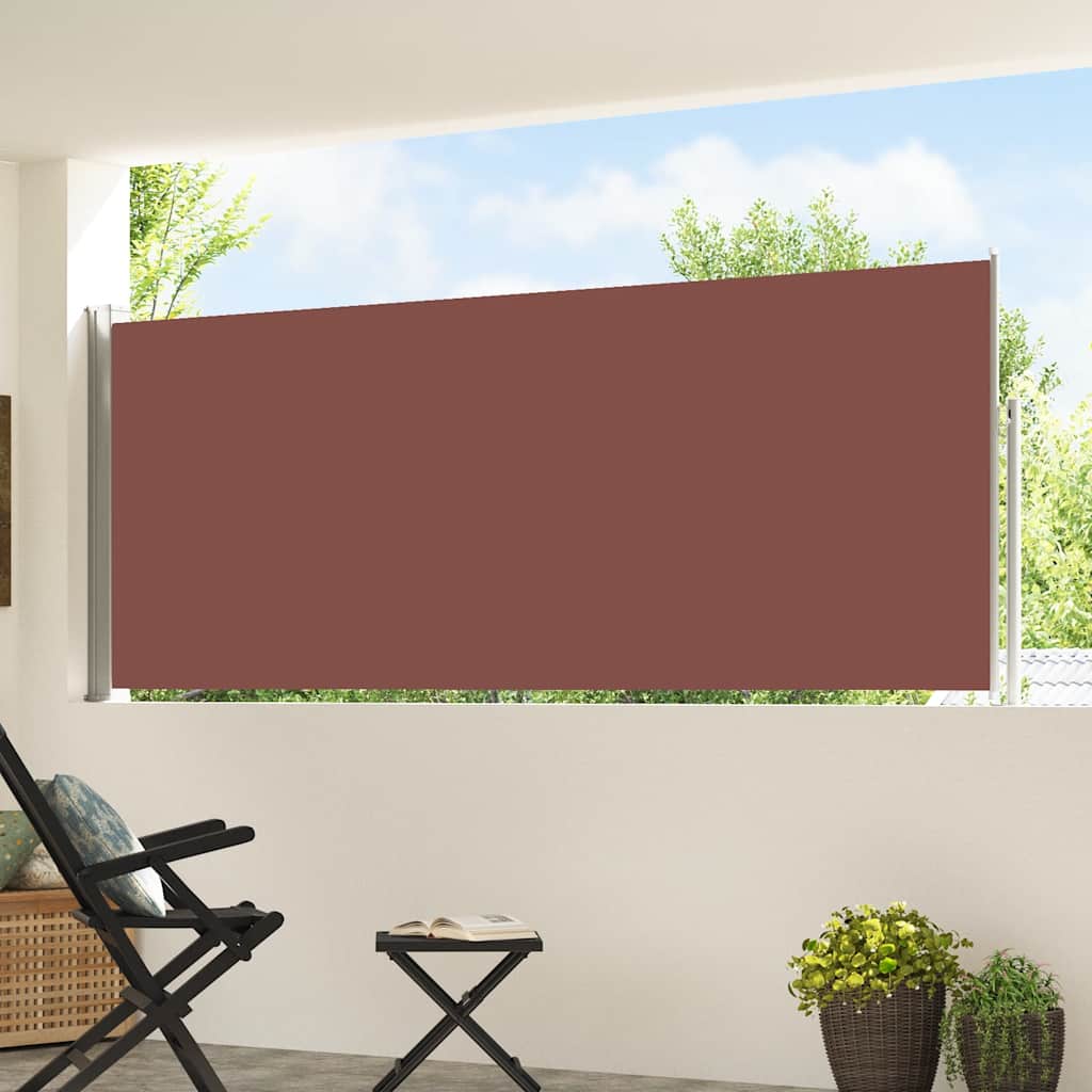 Patio Retractable Side Awning 120x500 cm Brown