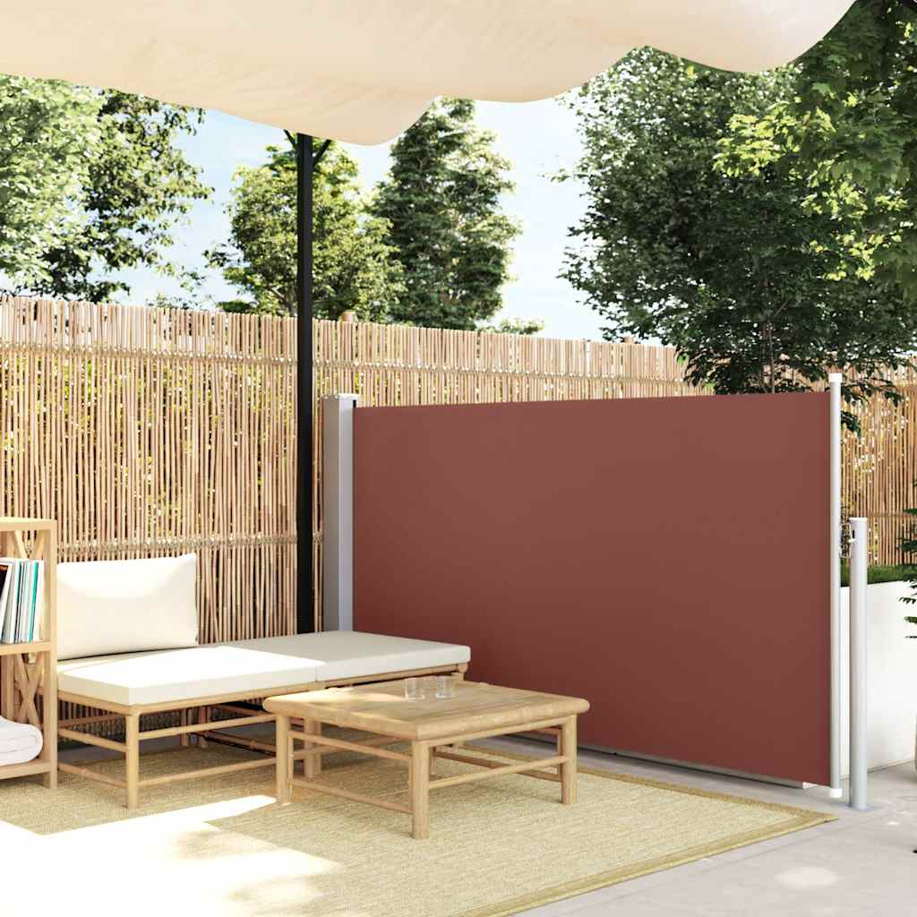 Patio Retractable Side Awning 120x500 cm Brown