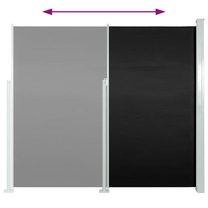 Patio Retractable Side Awning 140x500 cm Black