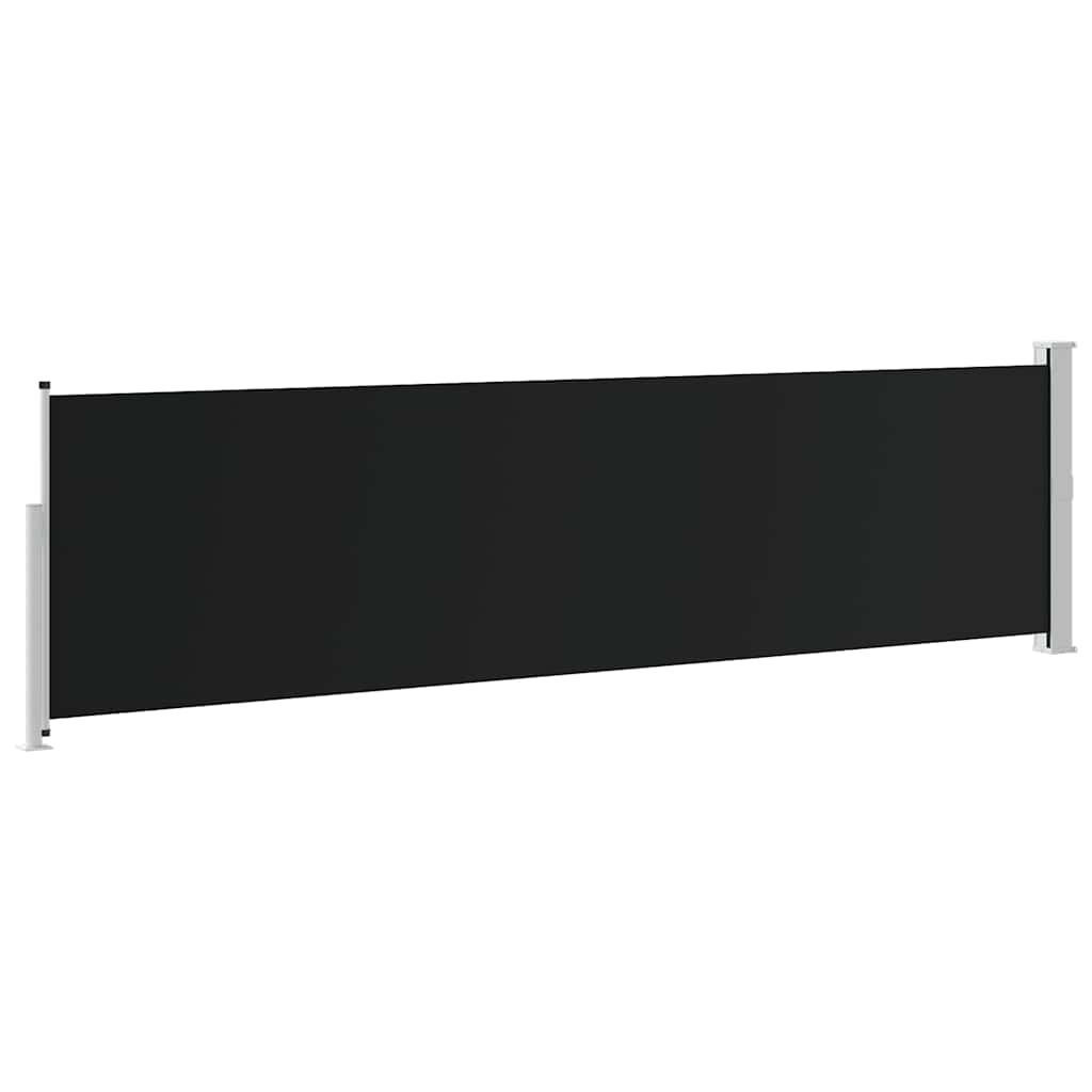 Patio Retractable Side Awning 140x514 cm Black