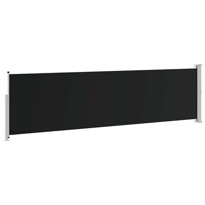 Patio Retractable Side Awning 140x514 cm Black
