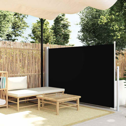 Patio Retractable Side Awning 140x500 cm Black