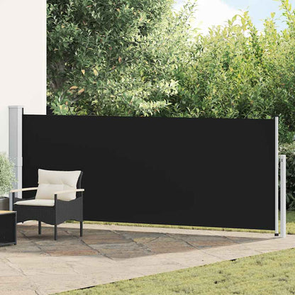 Patio Retractable Side Awning 140x514 cm Black