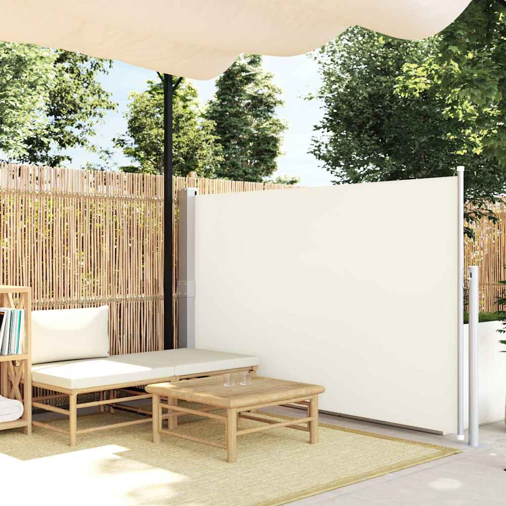 Patio Retractable Side Awning 140x514 cm Cream