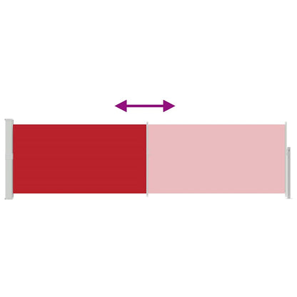 Patio Retractable Side Awning 140x500 cm Red