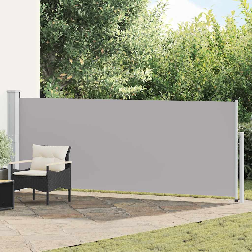 Patio Retractable Side Awning 140x514 cm Grey