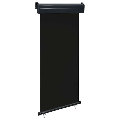 Balcony Side Awning | Black | Steel, Aluminium, Polyester | 105x250 cm