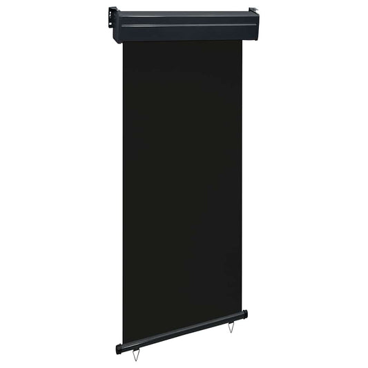 Balcony Side Awning | Black | Steel, Aluminium, Polyester | 105x250 cm
