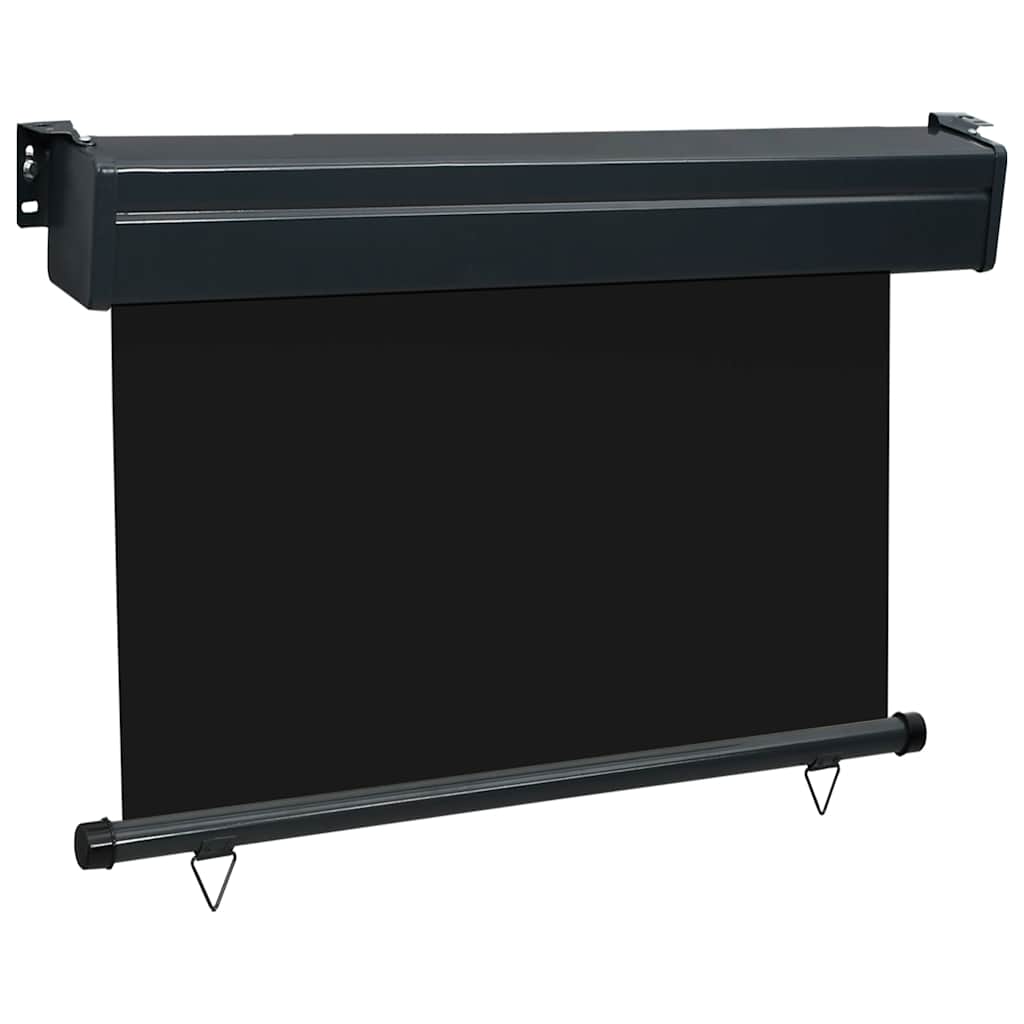 Balcony Side Awning | Black | Steel, Aluminium, Polyester | 105x250 cm