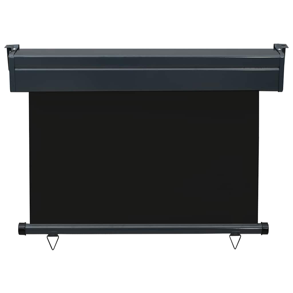 Balcony Side Awning | Black | Steel, Aluminium, Polyester | 105x250 cm