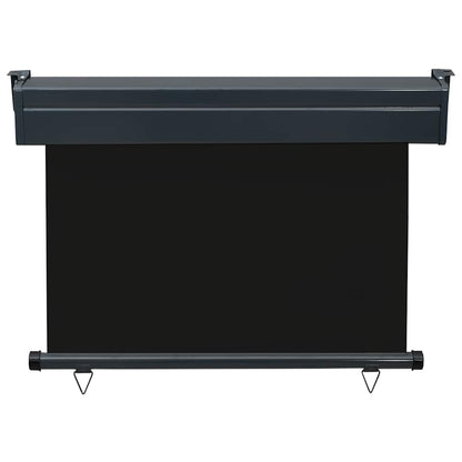 Balcony Side Awning | Black | Steel, Aluminium, Polyester | 105x250 cm