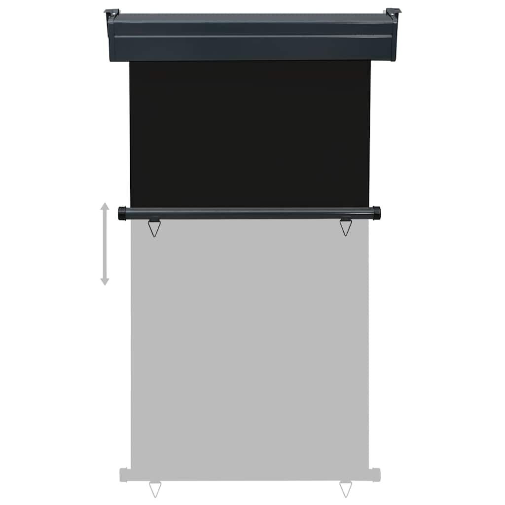 Balcony Side Awning | Black | Steel, Aluminium, Polyester | 105x250 cm