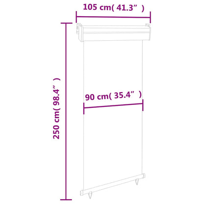 Balcony Side Awning 105x250 cm Black