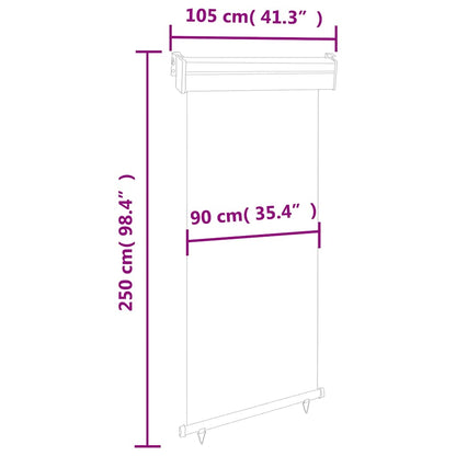 Balcony Side Awning 105x250 cm Grey