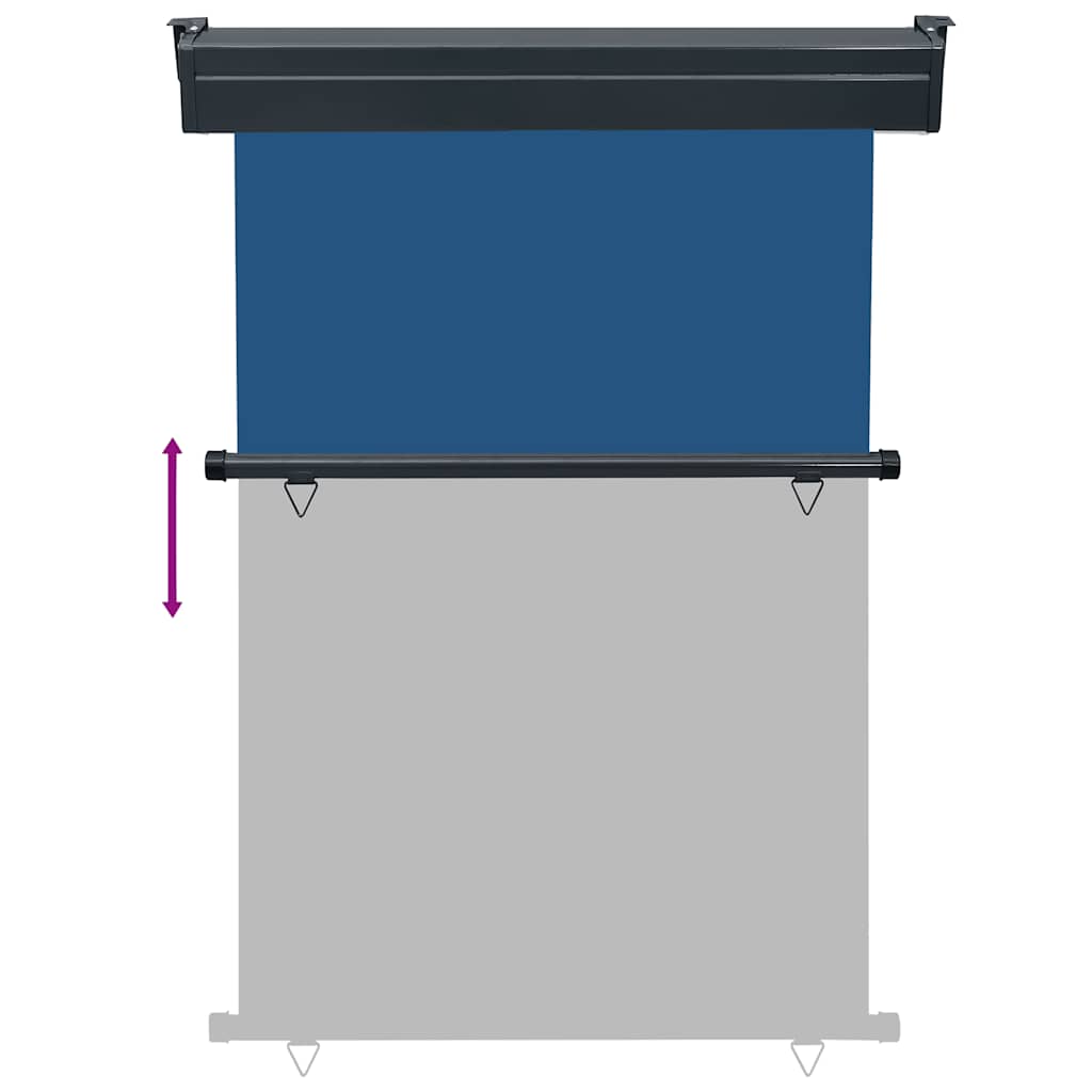 Balcony Side Awning | Blue | Steel, aluminium, fabric (100% polyester)