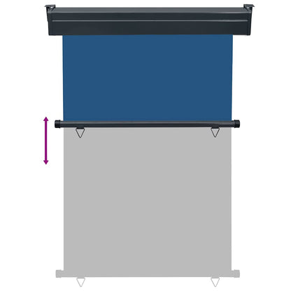 Balcony Side Awning | Blue | Steel, aluminium, fabric (100% polyester)