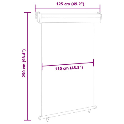 Balcony Side Awning | Blue | Steel, aluminium, fabric (100% polyester)
