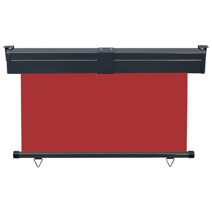 Balcony Side Awning | Red | Steel | 125 cm x 250 cm | Retractable