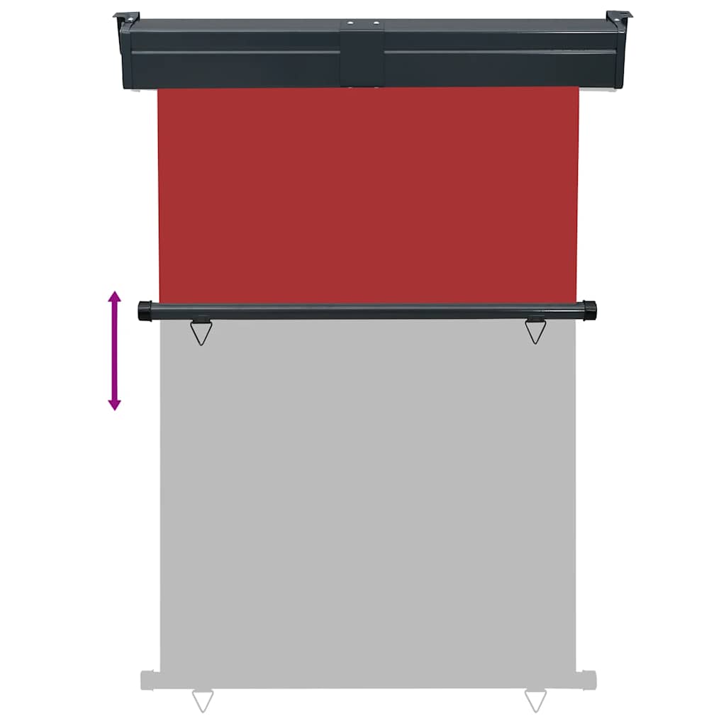 Balcony Side Awning | Red | Steel | 125 cm x 250 cm | Retractable